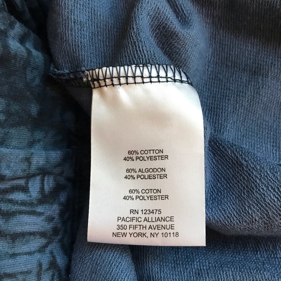 Ellen Tracy ⚜️ Navy Batik Design Cotton Polyester Drawstring Shorts - Picture 8 of 8